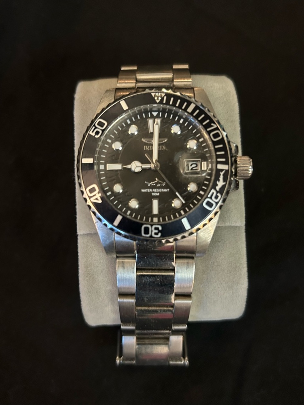 Stainless Steel Men's Dive Watch - Black Dial